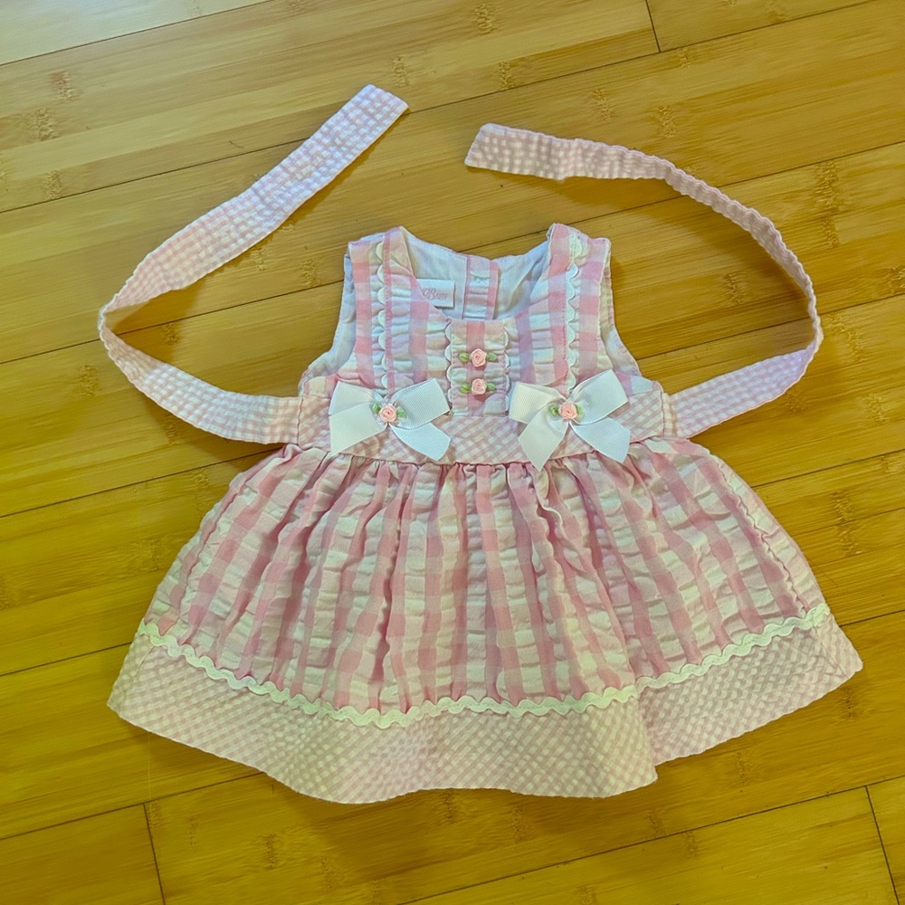 Bonnie Baby pink & white infant summer dress 3-6 months